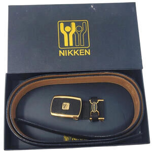 Nikken Brown Leather Belt 1492 L Kenko Magnetic Technology Unisex New Old Stock